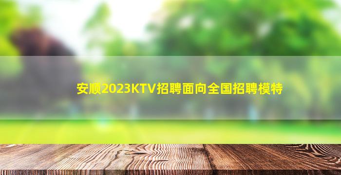 安顺2023KTV招聘面向全国招聘模特